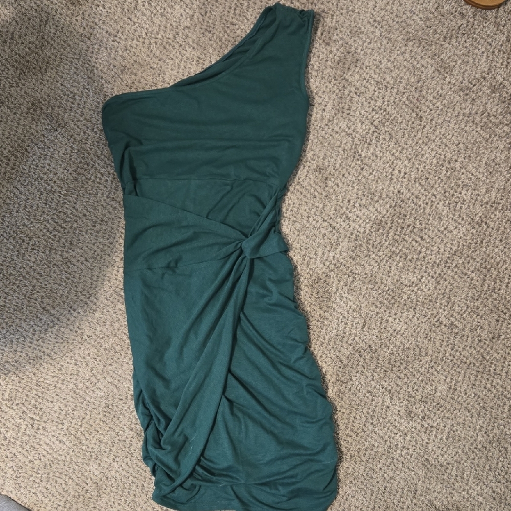 SHEIN One-Shoulder Teal Dress